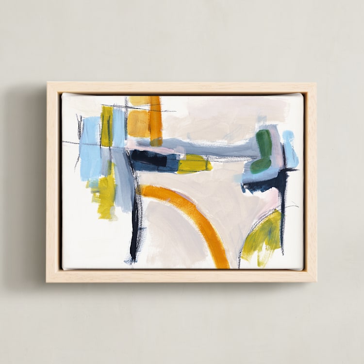 "Feeling The Day 2" - Art Print in Periwinkle by Karyn Denten - Framed Canvas