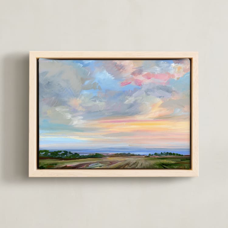 "Sunlit" - Art Print in Sunset by Nicole Walsh - Framed Canvas