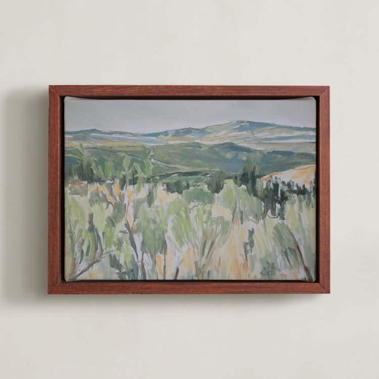 "Ramble" - Art Print in Grass by Alysia Quisenberry - Framed Canvas
