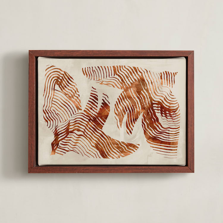 "Two Birds" - Art Print in Sepia by Mojca Dolinar - Framed Canvas