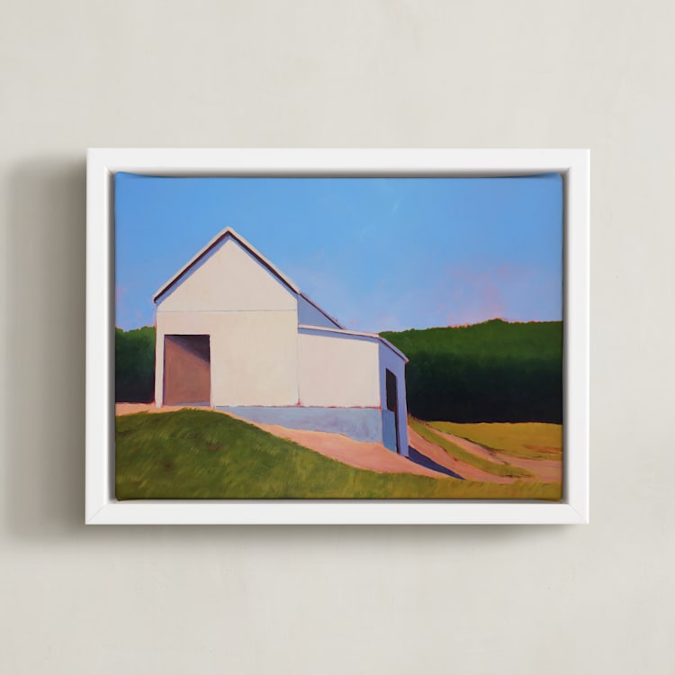 "Easton Hill" - Art Print in Periwinkle Sky by Carol C. Young - Framed Canvas