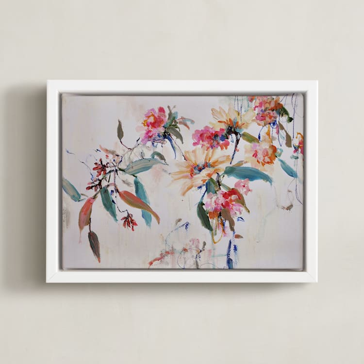 "Fiori di Firenze" - Art Print in Tuscan Rose by Sonal Nathwani - Framed Canvas