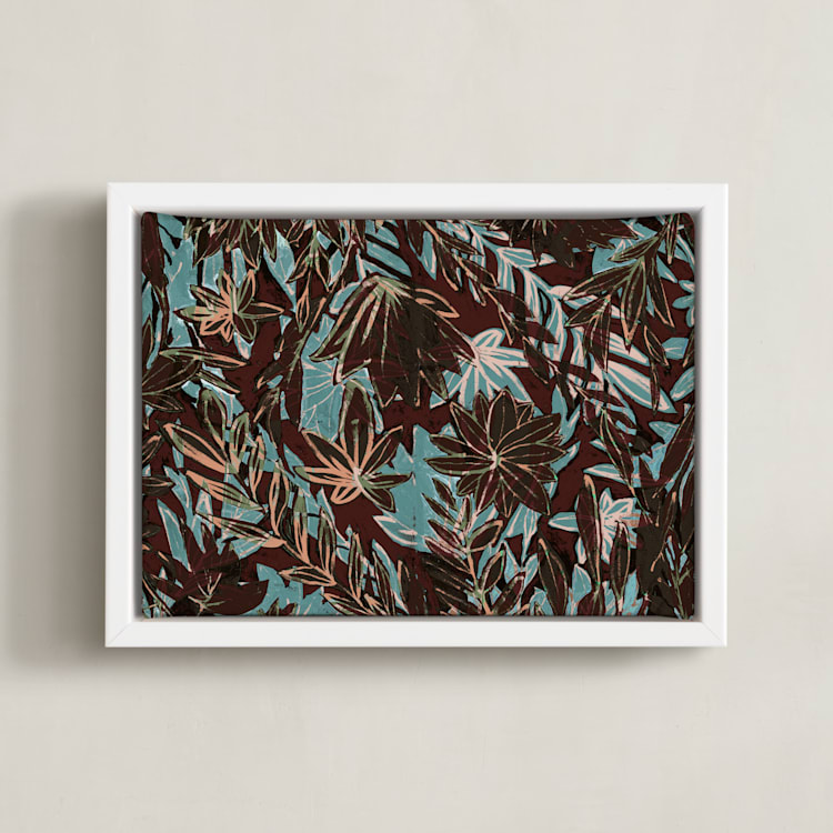 "Over saturated garden" - Art Print in Over blue by Bethania Lima - Framed Canvas
