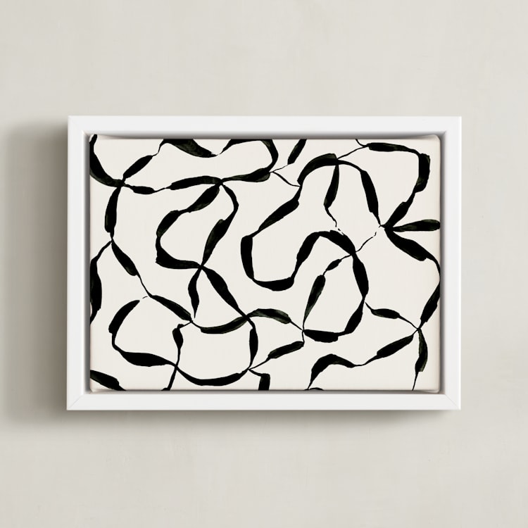 "Chain of events" - Art Print in Black Jack by Jaqui Falkenheim - Framed Canvas