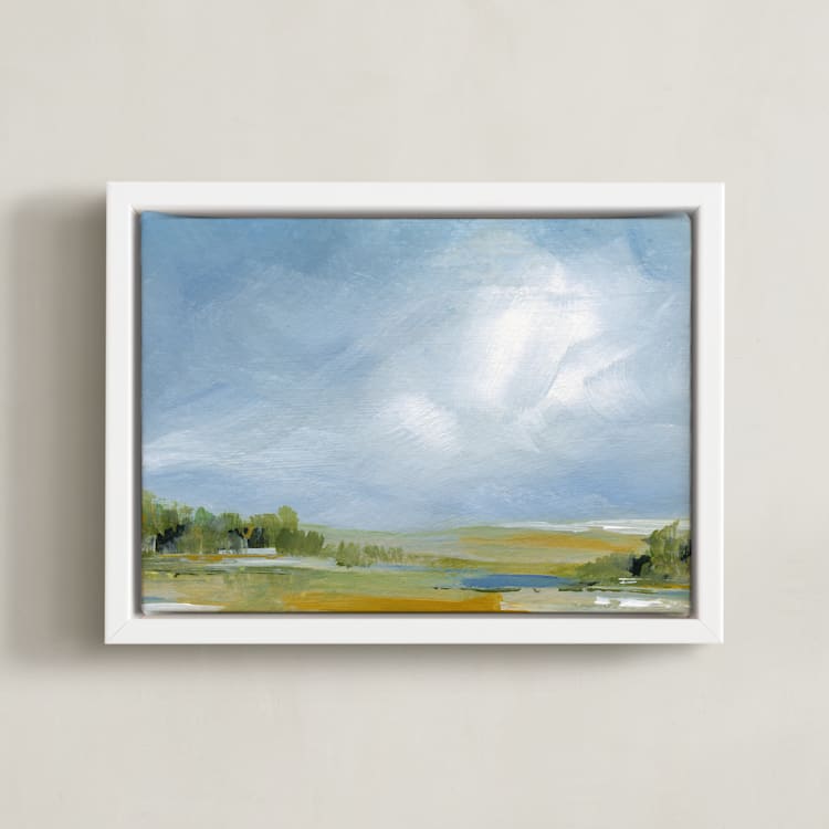 "October" - Art Print in Sky by Roberta Hoiness Art - Framed Canvas