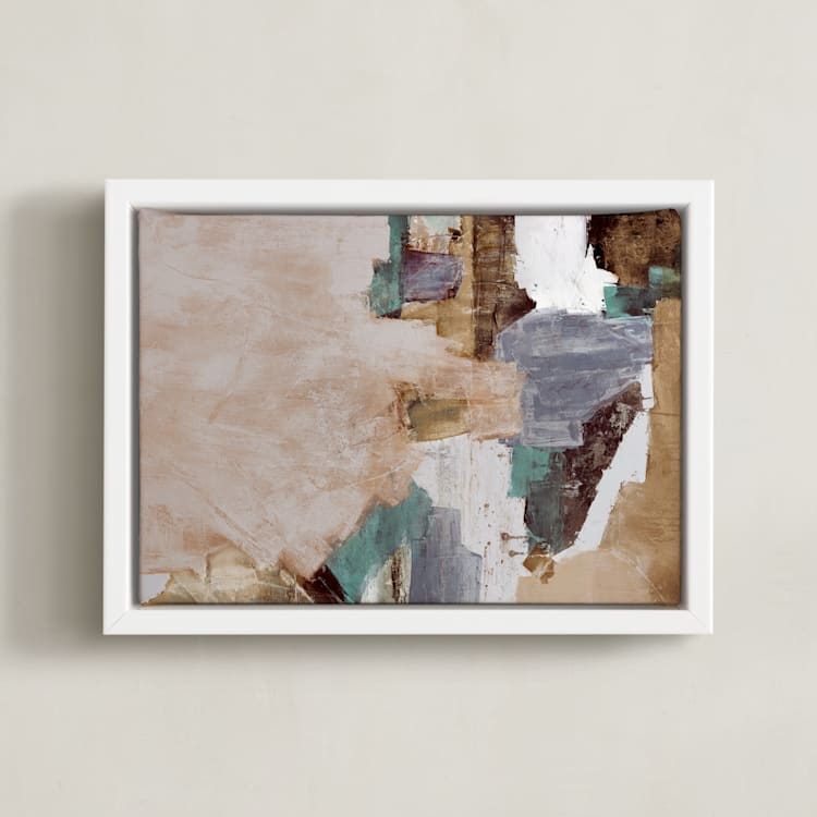 "Desert Sun" - Art Print in Sand by Jen Florentine - Framed Canvas