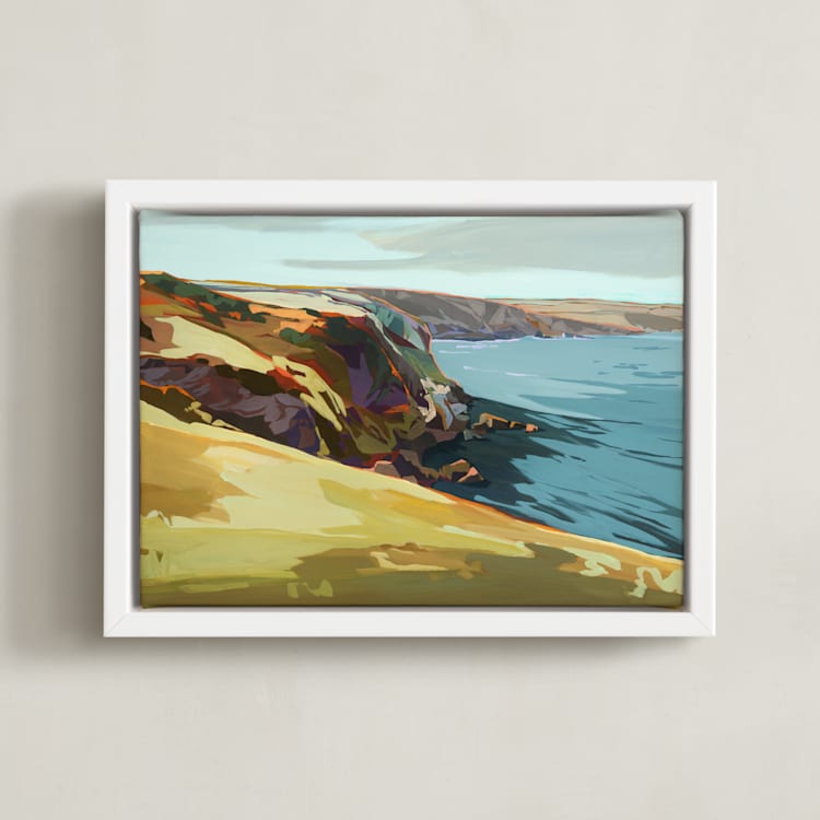"In the Vale and Gale II" - Art Print in Blue Green by Jess Franks - Framed Canvas