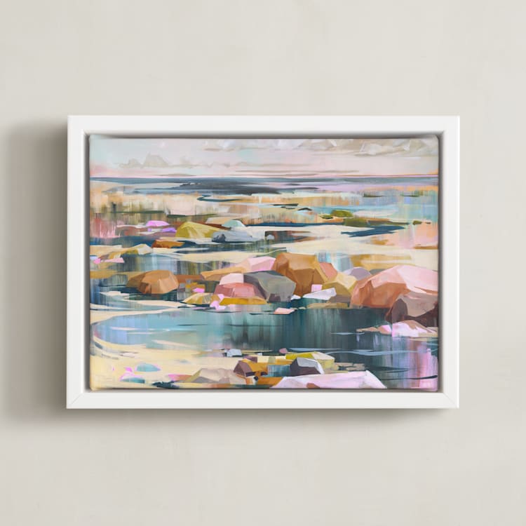 "Stand Still" - Art Print in Sandy Beach by Jess Franks - Framed Canvas