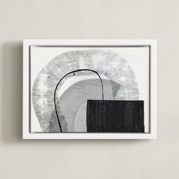"Lines On Lines" - Art Print in Classic black by Kirsta Benedetti - Framed Canvas