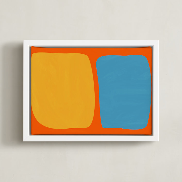 "Echo in Color" - Art Print in Mod Orange by Beth Vassalo - Framed Canvas