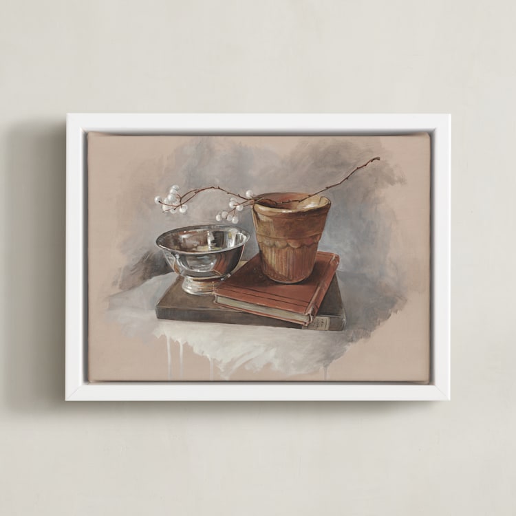 "Tallow Berries" - Art Print in Terracotta by Lorent and Leif - Framed Canvas