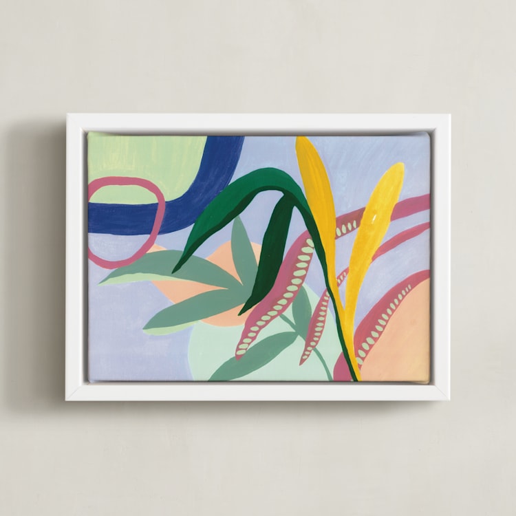 "Made in Heaven" - Art Print in light blue violet by FERNANDA MARTINEZ - Framed Canvas
