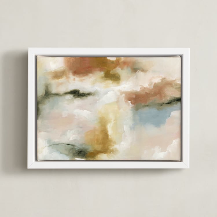 "First Glow" - Art Print in Amber by Nicoletta Savod - Framed Canvas