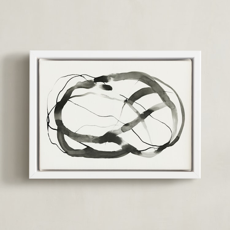 "Forward Inking" - Art Print in Charcoal by Melanie Severin - Framed Canvas