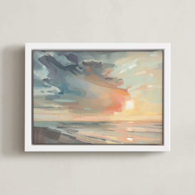 "Take Off Your Cloud, Stay A While" - Art Print in Blush by Khara Ledonne - Framed Canvas