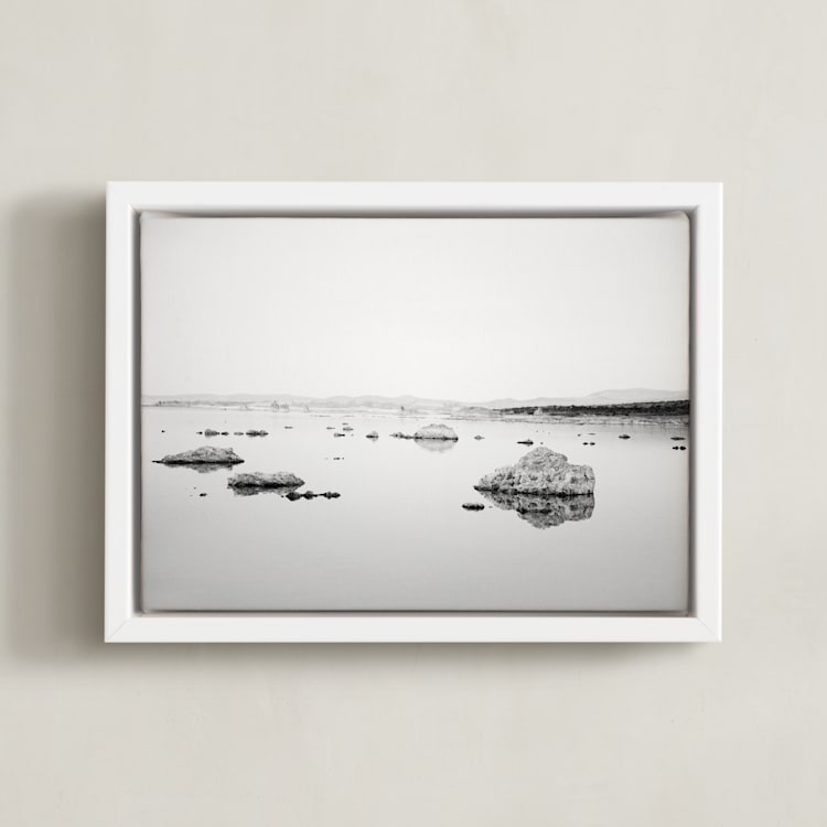 "Silver Sea Moon" - Art Print in Black & White by Tania Medeiros - Framed Canvas