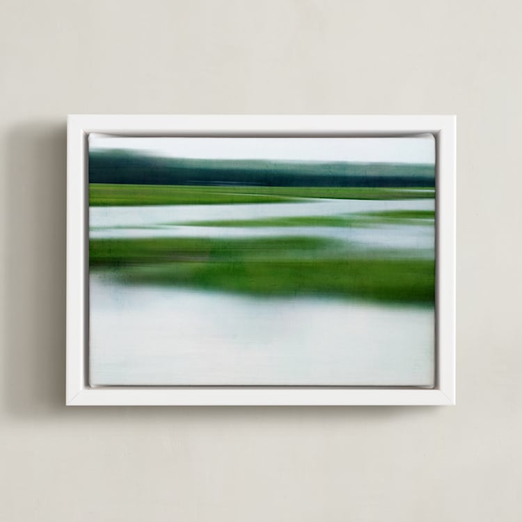 "Lush Glades l" - Art Print in Green Apple by Debra Pruskowski - Framed Canvas