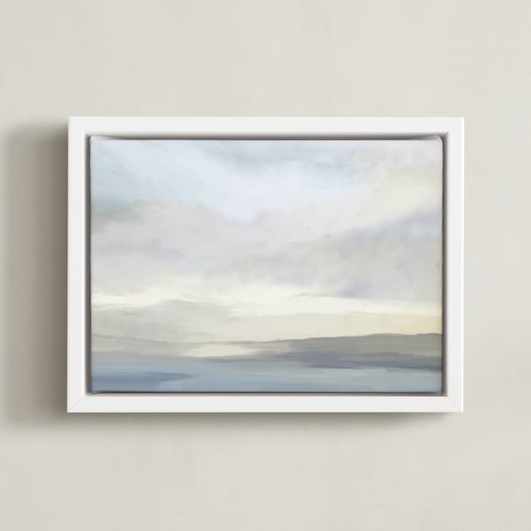 "Clarity Found" - Art Print in Sky Blue by Amy Hall - Framed Canvas
