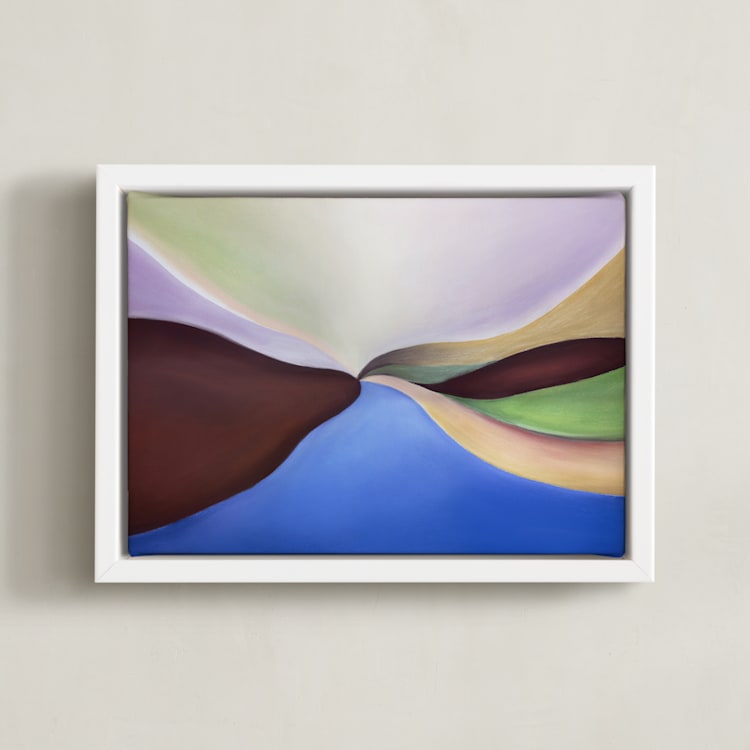 "Geneva Reimagined I" - Art Print in Sapphire by Karen Kaul - Framed Canvas