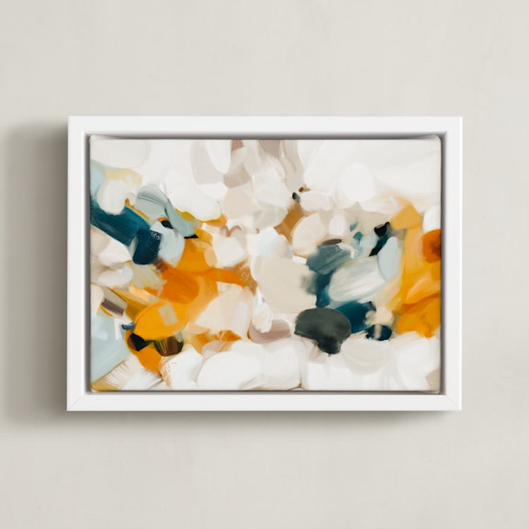 "Alongside" - Art Print in Navy Blue by Parima Studio - Framed Canvas