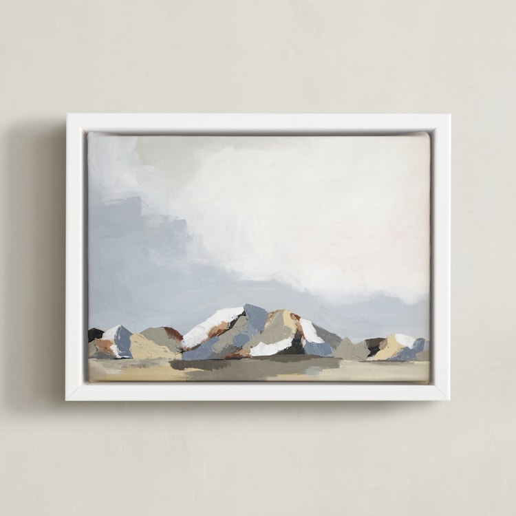"Sundown in the Chisos" - Art Print in Ice Blue by Kati Ramer - Framed Canvas