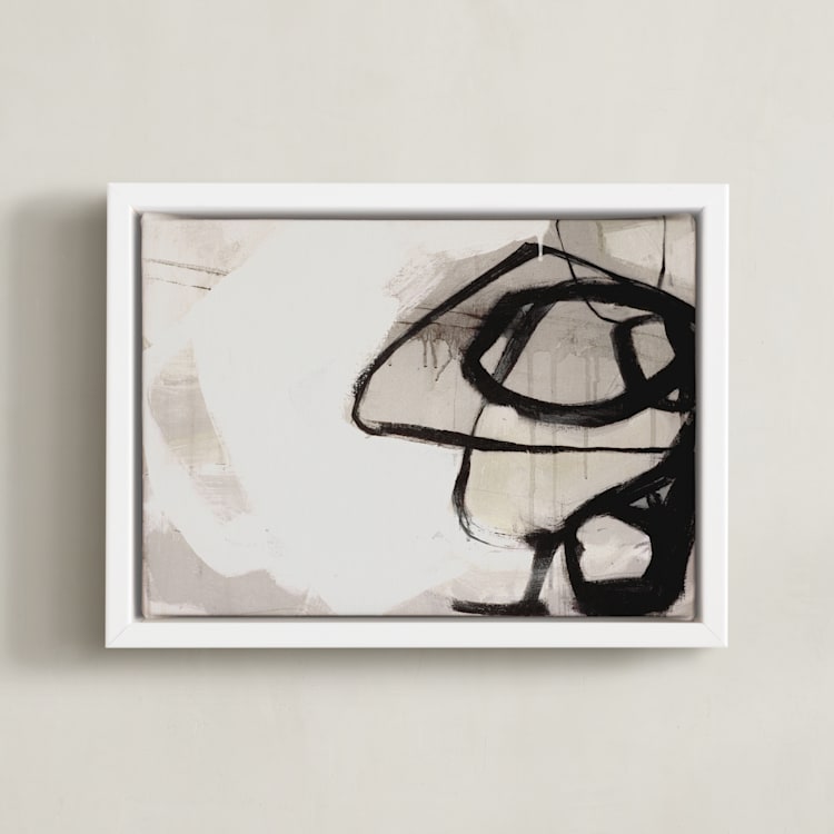 "Black Impact" - Art Print in Light Grey by Kirsta Benedetti - Framed Canvas