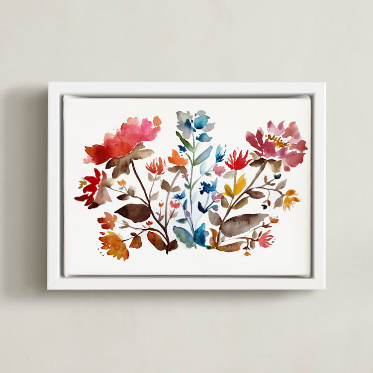 "island wildflowers no.1" - Art Print in Peach by Kiana Lee - Framed Canvas
