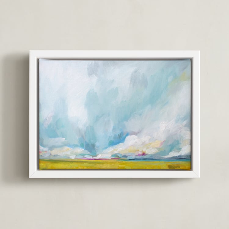 "Savannah Lands" - Art Print in Golden Yellow by Emily Jeffords - Framed Canvas