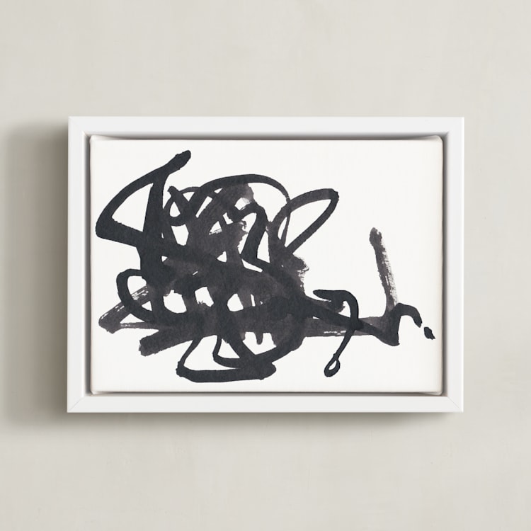 "Writer's Block" - Art Print in Black and White by Stephanie Nowotarski - Framed Canvas