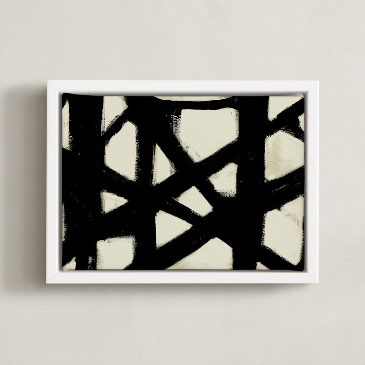 "Missed Connections" - Art Print in Black and White by Ilana Greenberg - Framed Canvas