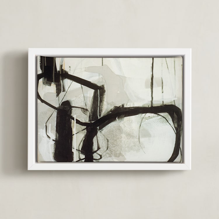 "Abstract Untitled 1" - Art Print in Black and White by Kirsta Benedetti - Framed Canvas