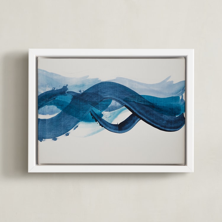 "Rivulet" - Art Print in Aegean by Amy Gray - Framed Canvas