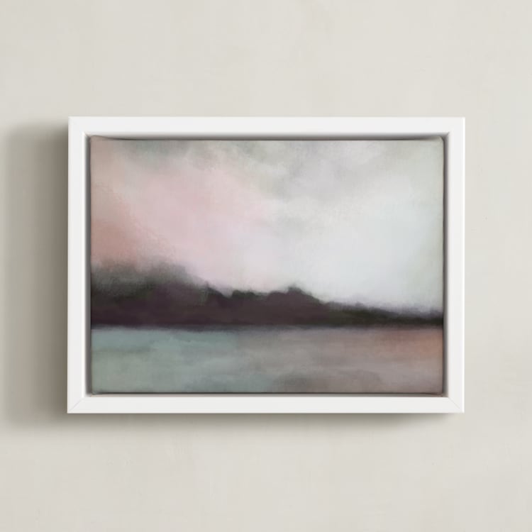 "Cascade Harbor" - Art Print in Cascade Grey by AlisonJerry - Framed Canvas