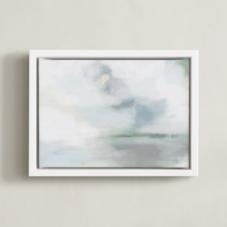 "Monday Blues" - Art Print in Winter White by AlisonJerry - Framed Canvas