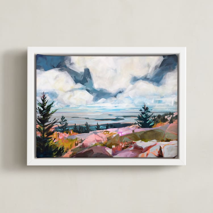"Take a Break" - Art Print in White by Jess Franks - Framed Canvas