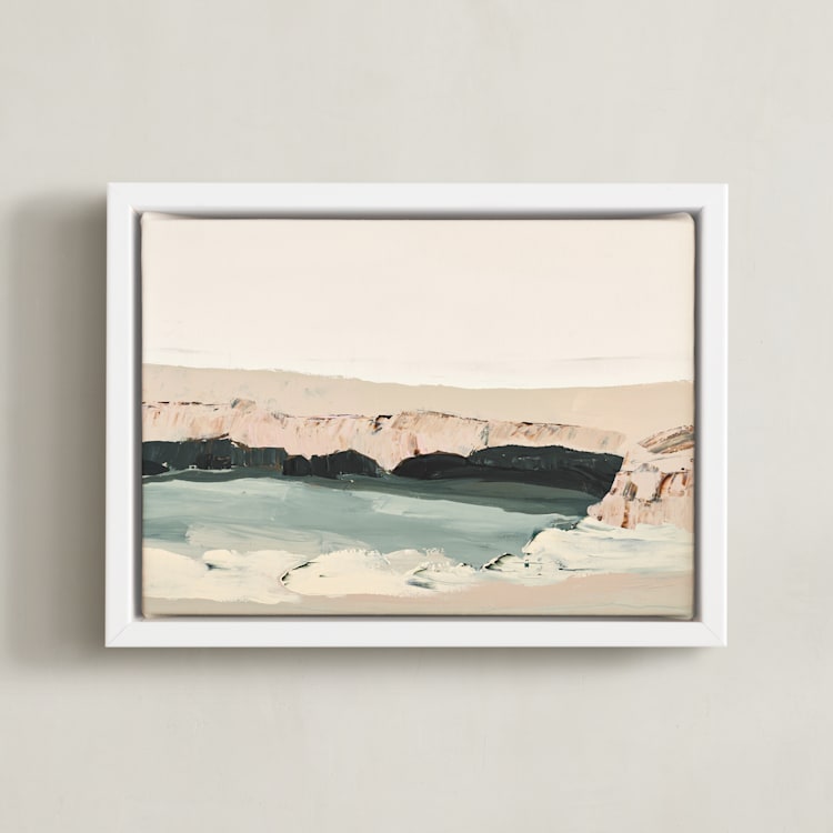 "Northern California Seacave" - Art Print in Sandstone by Caryn Owen - Framed Canvas