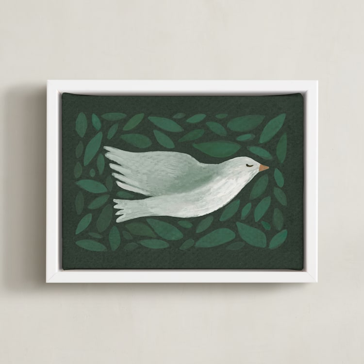 "Peace to you" - Art Print in Forest by Amy Kross - Framed Canvas