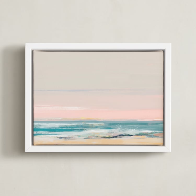 "beach impressions" - Art Print in Blue Turqouise by Eric Ransom - Framed Canvas