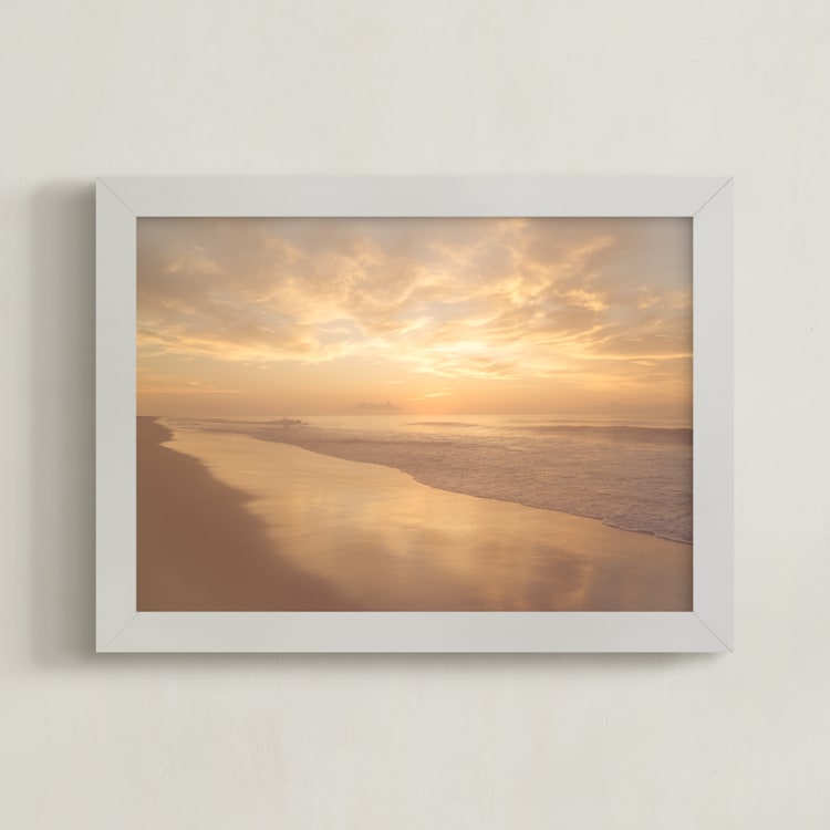 "Before Sunrise" - Art Print in Apricot by Courtney Crane - Framed