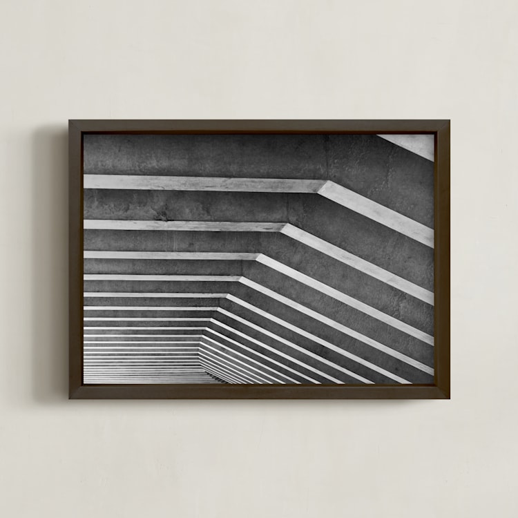 "Light and Shadow" - Art Print in Cement Gray by Krissy Bengtson - Framed