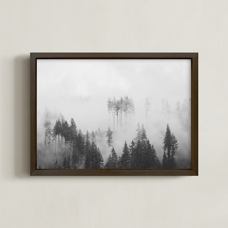 "Morning Fog" - Art Print in Grey by Jennifer Morrow - Framed