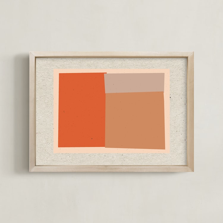 "Come And Stay With Me III" - Art Print in Albers Orange by Alain Castoriano - Framed