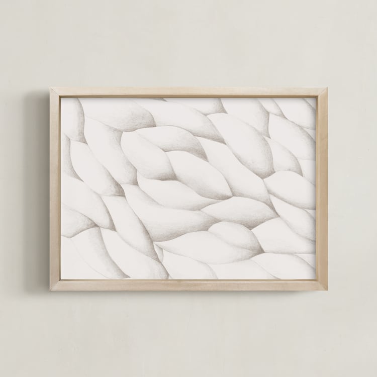 "Carved Wood" - Art Print in Bone by Emily Kariniemi - Framed