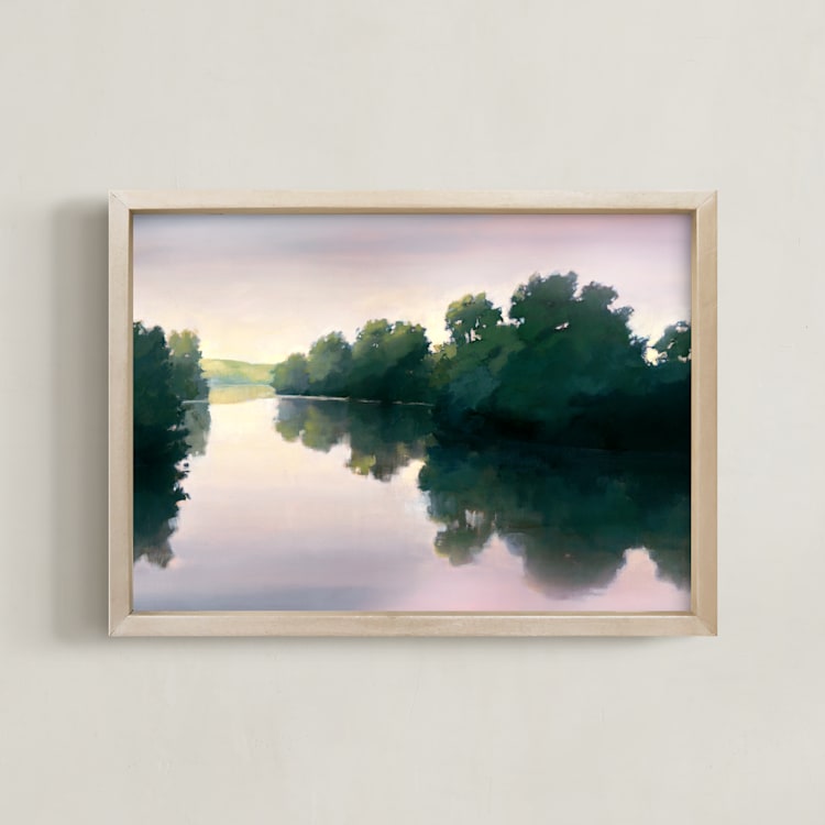 "Divergent Water" - Art Print in Divergent Green by Stephanie Goos Johnson - Framed