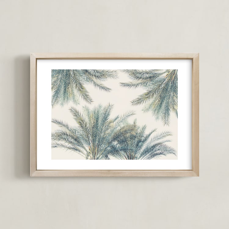 "Fronds in High Places" - Art Print in White by Irene Suchocki - Framed