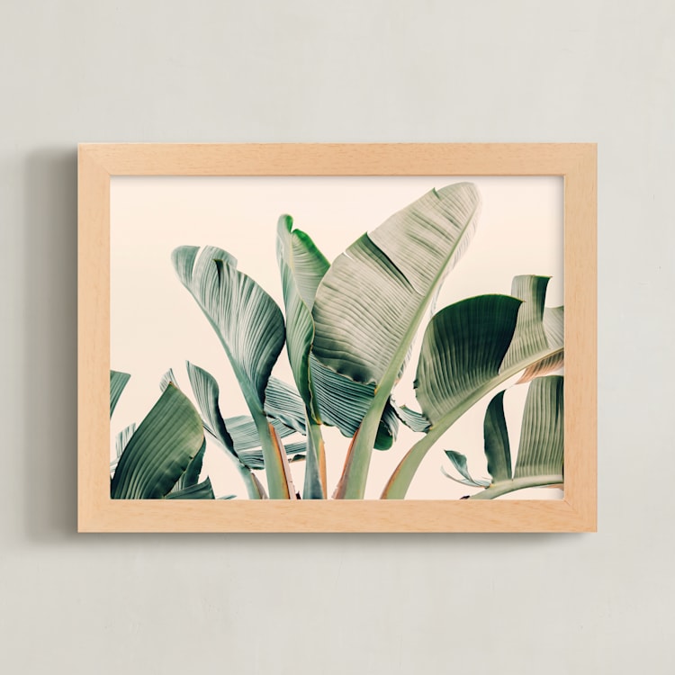 "Bending To The Sun" - Art Print in Leaf by ALICIA BOCK - Framed
