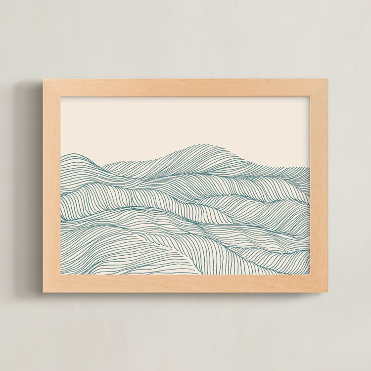 "Rolling Hills" - Art Print in Sage Hills by Jayne Alfieri - Framed