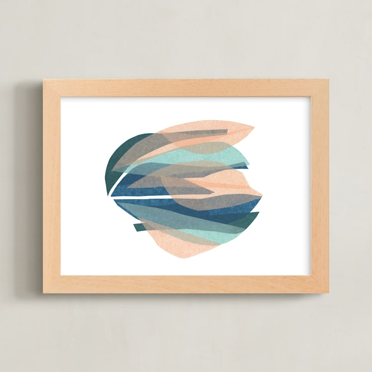 "tissue seagrass" - Art Print in peach by Carrie Moradi - Framed
