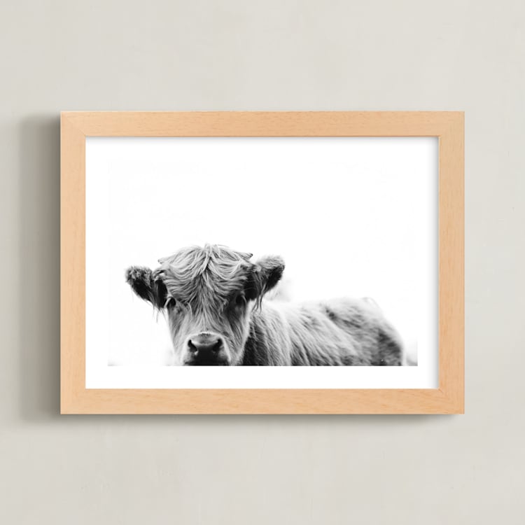 "Leon" - Art Print in Black White by Amy Carroll - Framed