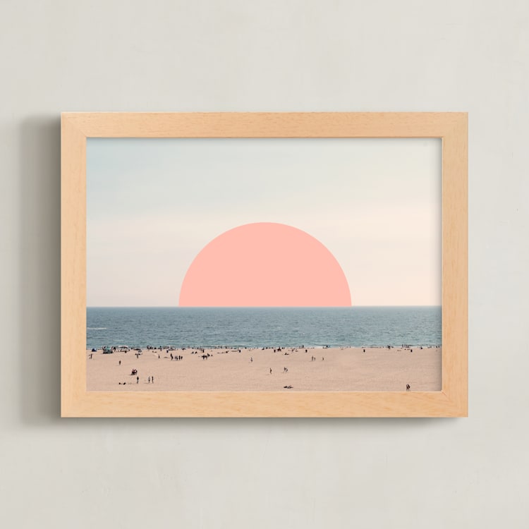 "Feels Like Summer" - Art Print in Salmon by Kimberly Young - Framed